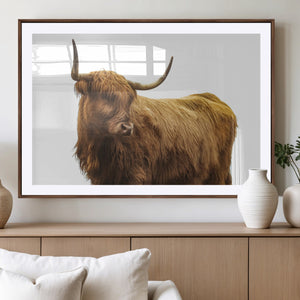 Highland Cow Wall Art Canvas Print – Framed Farmhouse Wall
