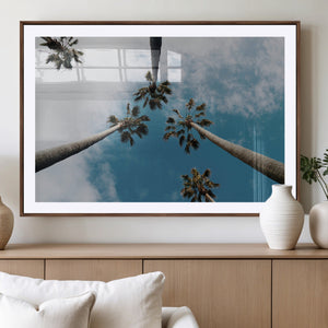 Tropical Palm Trees Wall Art Canvas Print Framed California