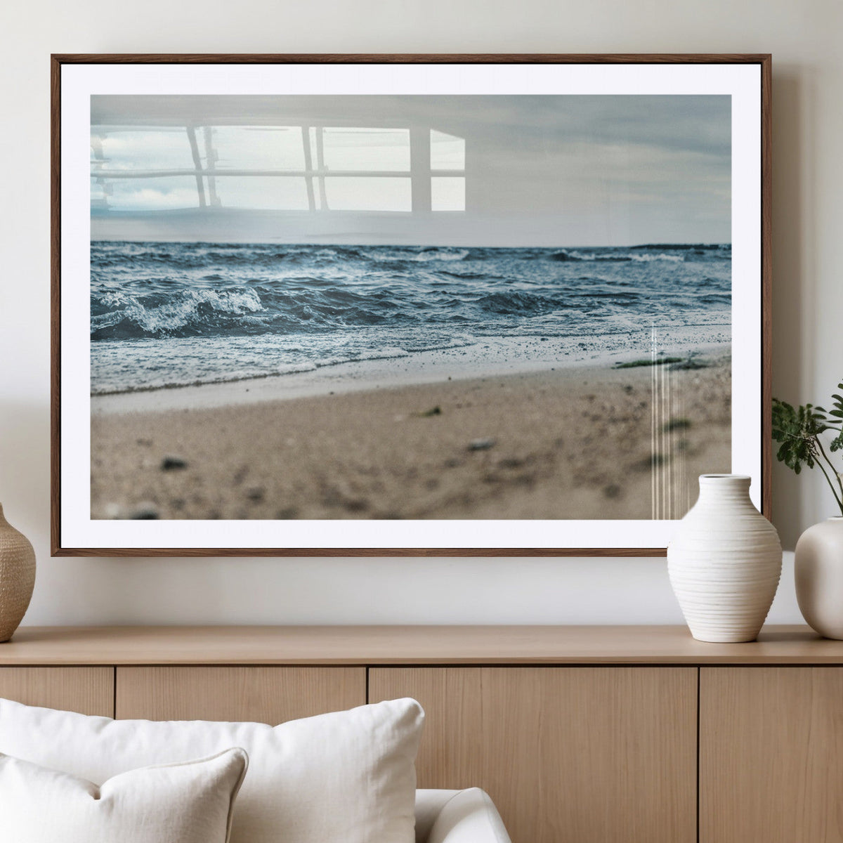 Ocean Wall Art Canvas Print – Framed Moody Seascape Coastal