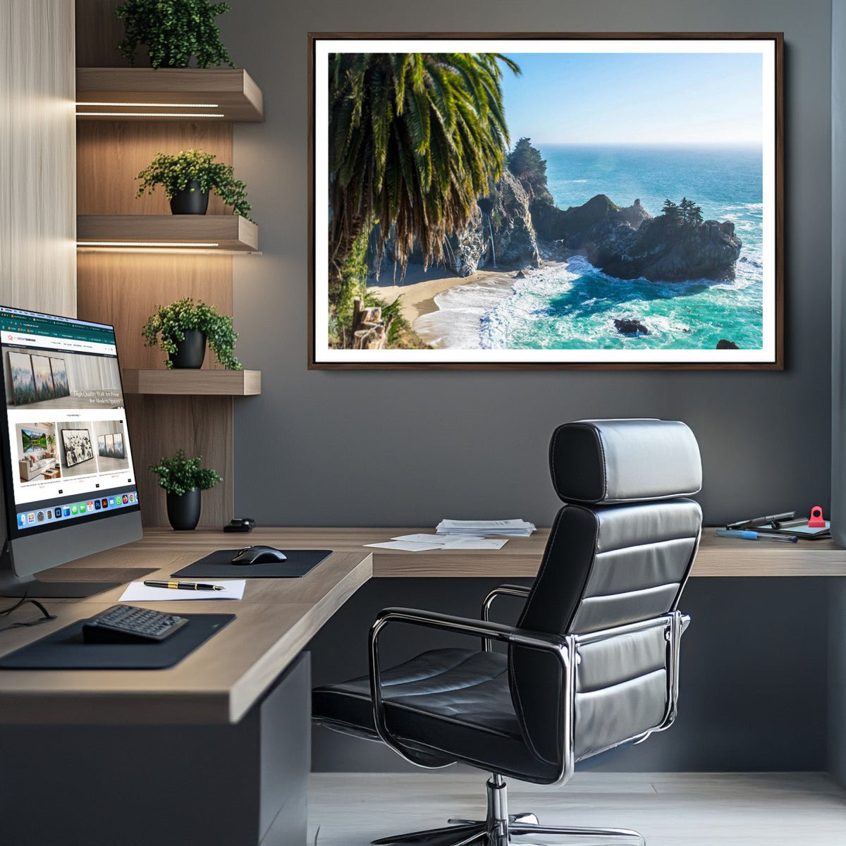 Big Sur Wall Art Canvas Print – Framed California Coastline