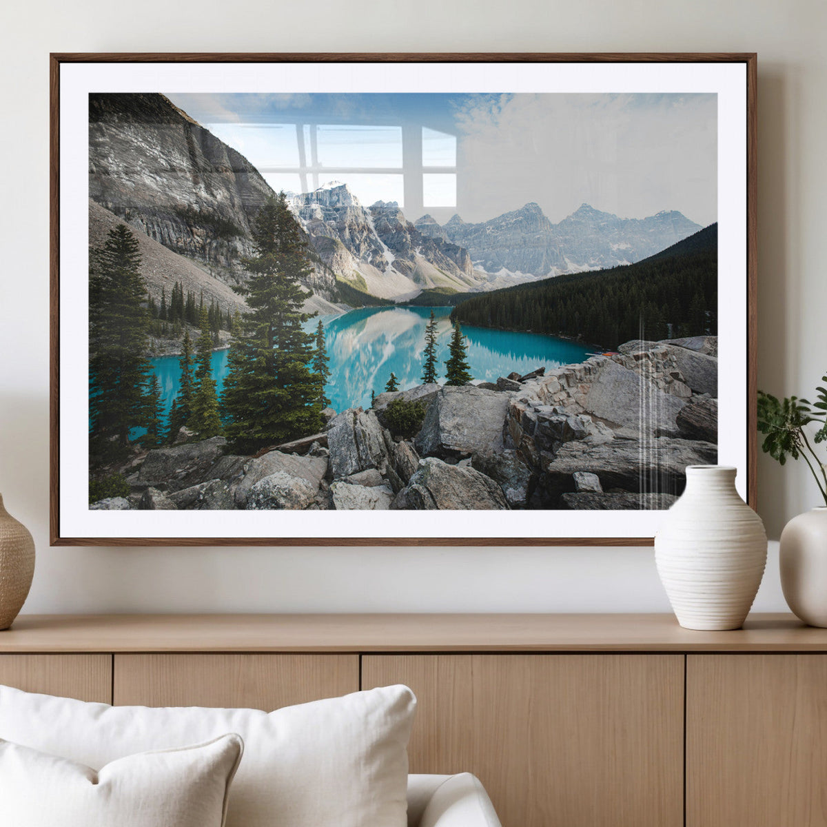 Canadian Rockies Wall Art Canvas Print – Framed Mountain
