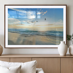 Minimalist Seaside Wall Art Canvas Print – Morning Glow