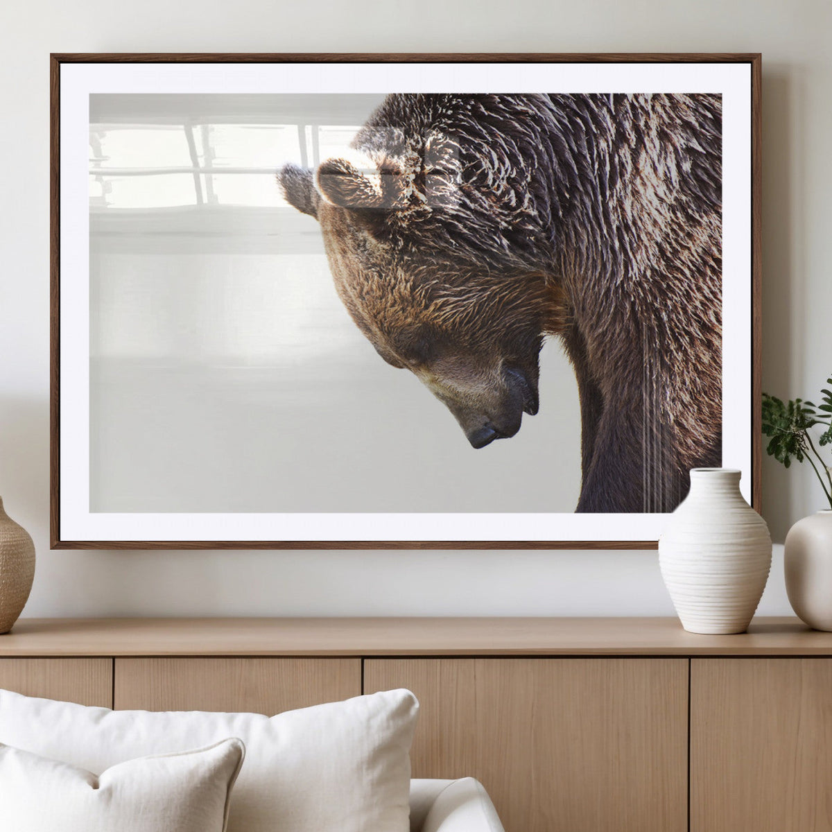 Grizzly Bear Canvas Wall Art Print – Framed Wildlife Nature
