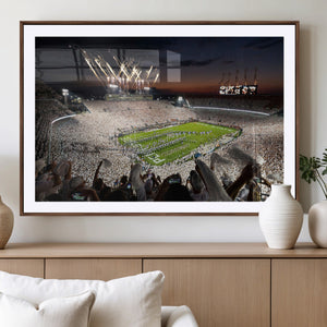 Penn State Stadium Wall Art – White Out Football Game Canvas