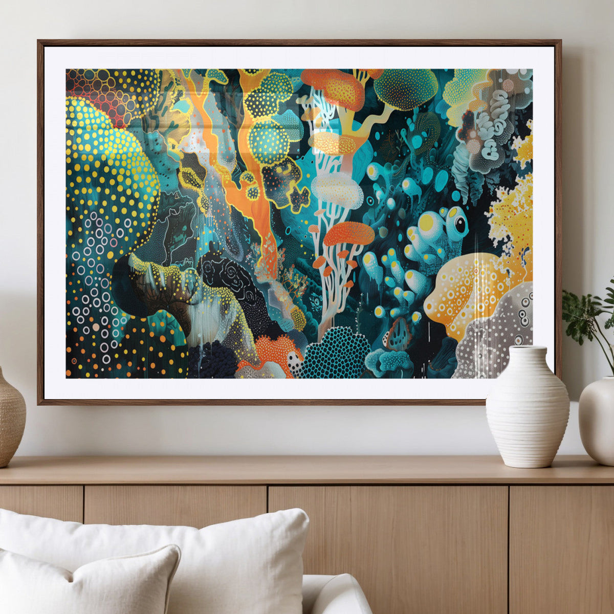 Vivid Underwater Coral Reef Wall Art Canvas Print,