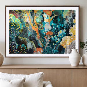 Vivid Underwater Coral Reef Wall Art Canvas Print,