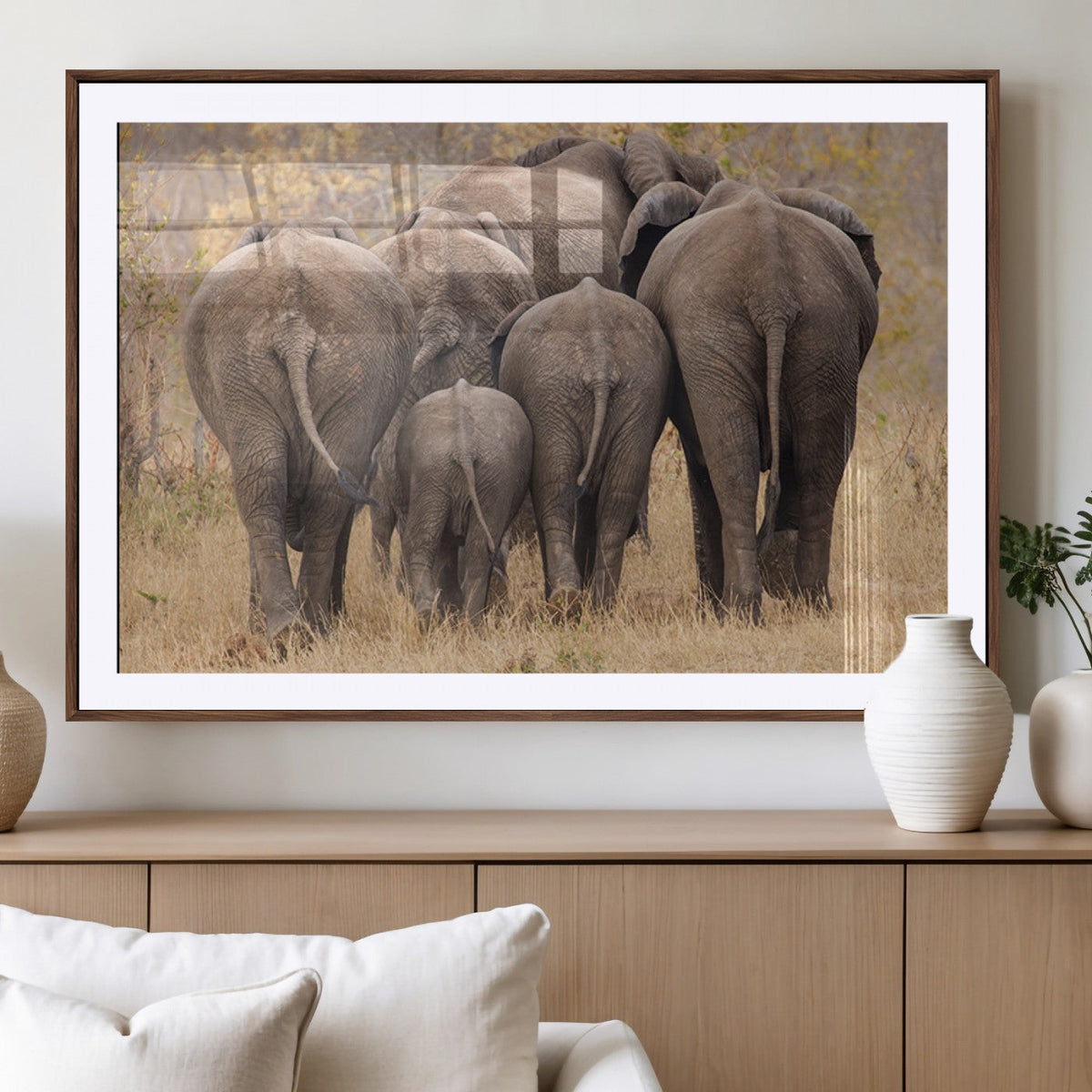 Wild Elephant Wall Art Canvas Print