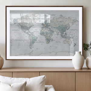 World Map Canvas Print – Detailed Map of the World Wall Art