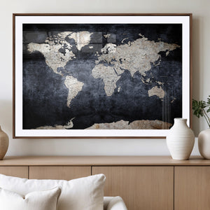 Vintage World Map Canvas Wall Art – Antique Triptych Map