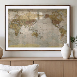 World Map Canvas Print – Detailed Map of the World Wall Art