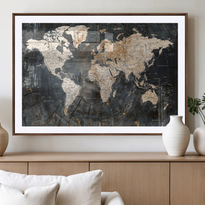 World Map Canvas Print – Detailed Map of the World Wall Art