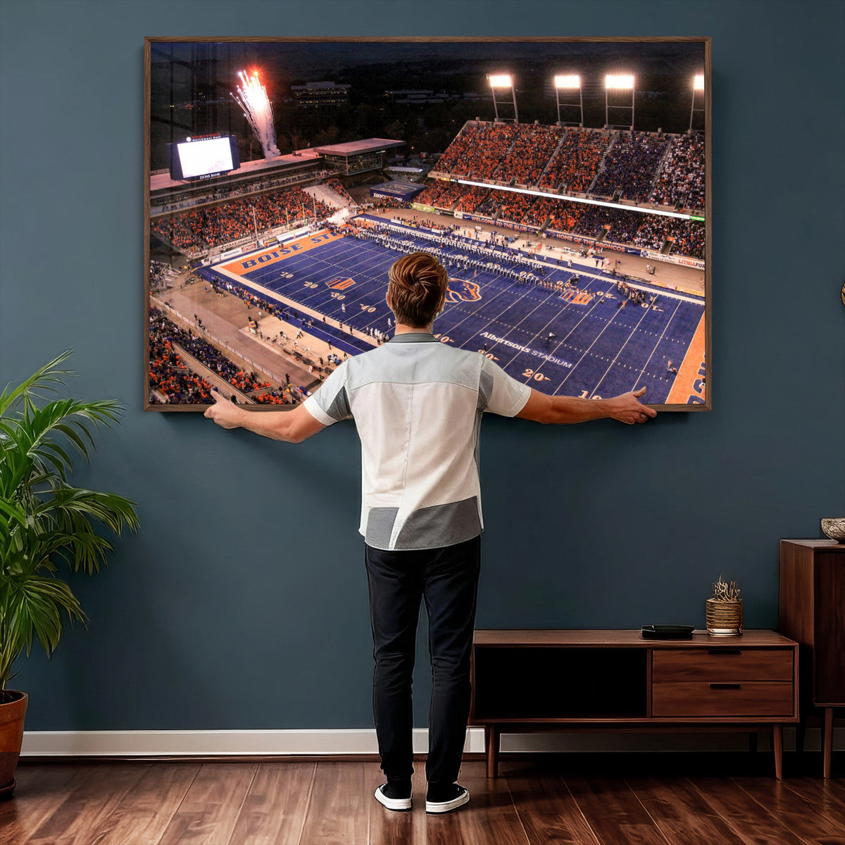Boise State Stadium Large Wall Art Canvas Print for Living