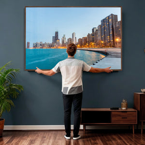 Chicago Wall Art Canvas Print, Chicago City Downtown Night
