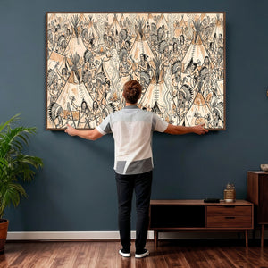Native American Indian Wall Art Canvas Print - Abstract