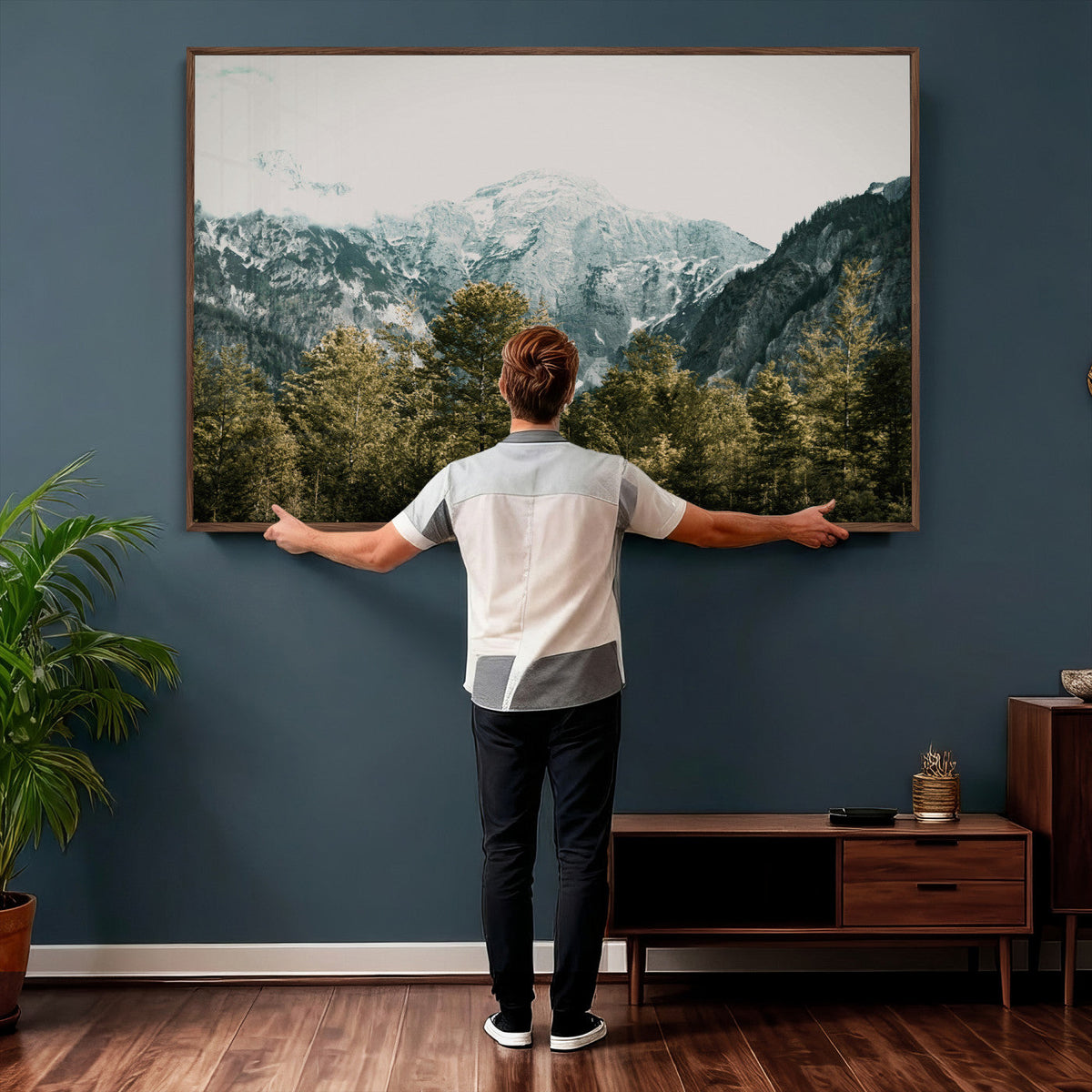 Mountain Forest Wall Art Canvas Print, Alpine Landscape