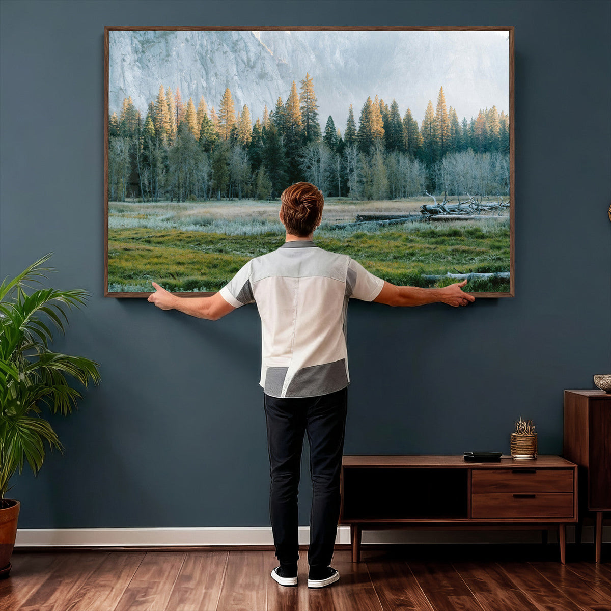 Forest Meadow Wall Art Canvas Print, Pine Tree Landscape