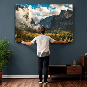 Yosemite Valley River Wall Art Canvas Print