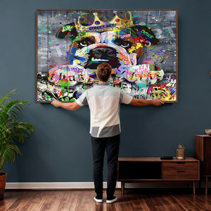 Graffiti Dog Wall Art Decor for Teen Bedroom - Abstract