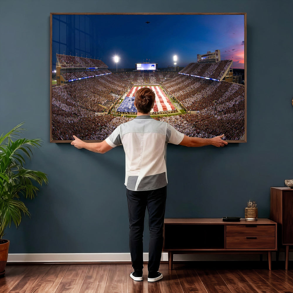 Oklahoma Sooners Memorial Stadium Wall Art Canvas Print,