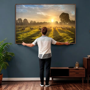 Sheep Wall Art Canvas Print – Rural Farm Animal Artwork