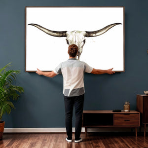 Longhorn Skull Wall Art Canvas Print – Rustic Western