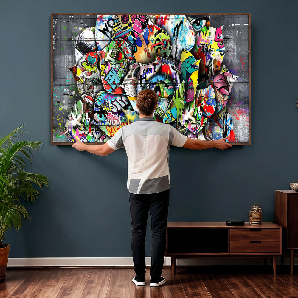 Abstract Graffiti Collage Street Art Wall Art Canvas Print