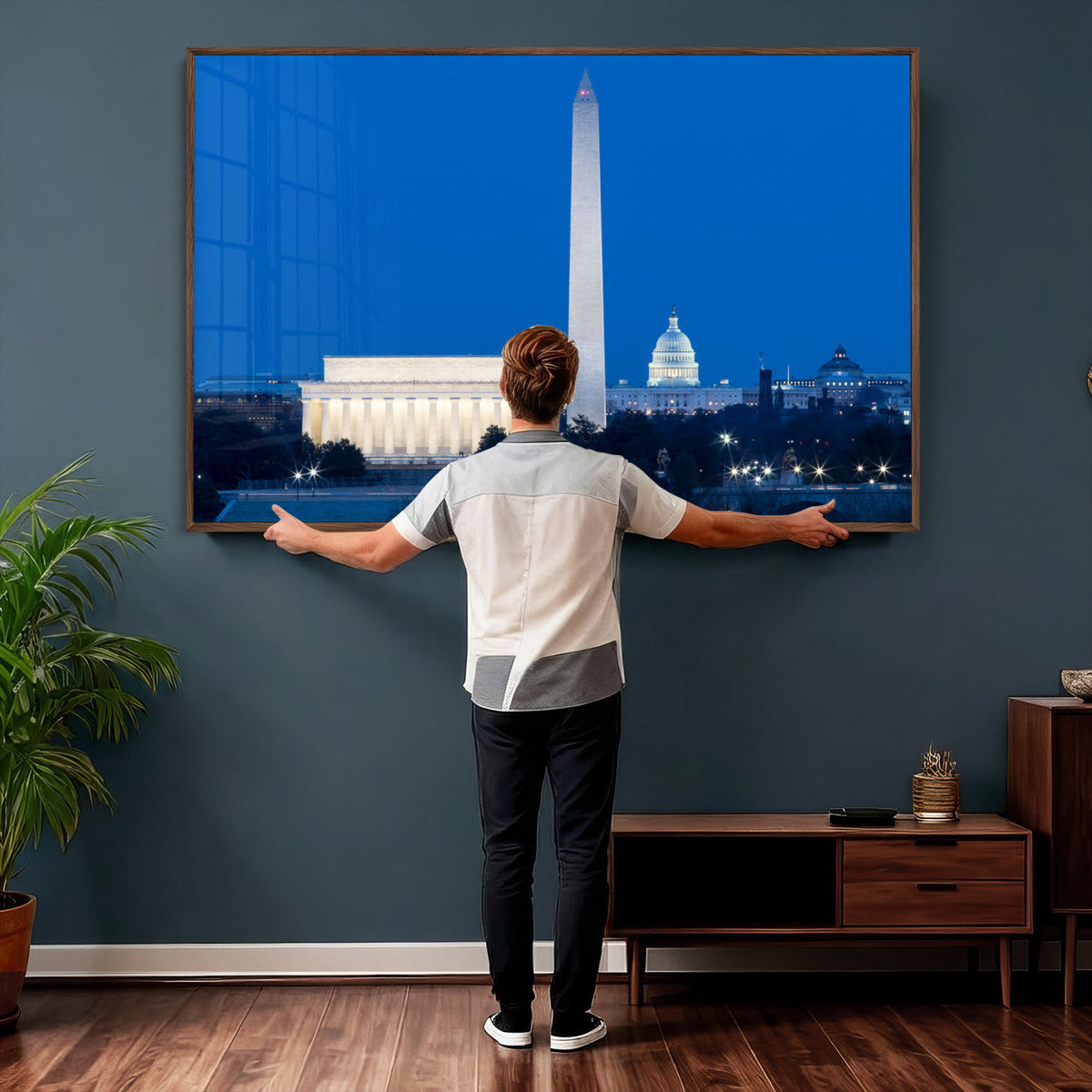 Washington DC Skyline Wall Art Canvas Print – Lincoln