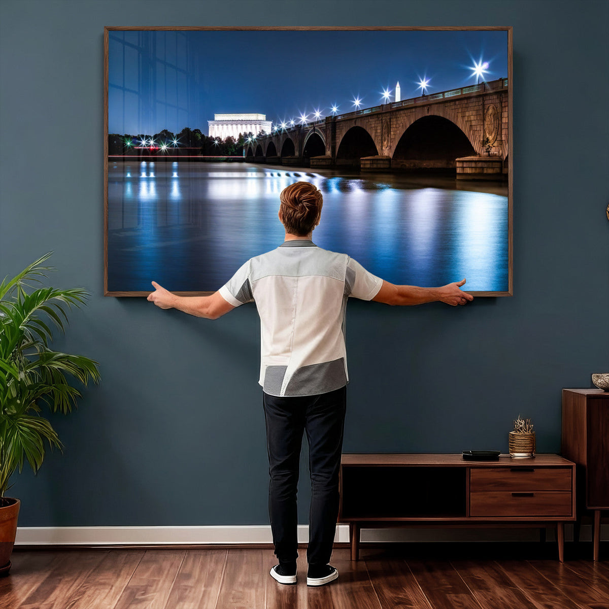 Washington DC Wall Art Canvas Print – Lincoln Memorial Night