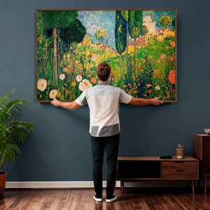 Gustav Klimt Boho Mountain Landscape Large Wall Art,