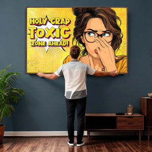 Pop Art Print Bathroom Sign Wall Art Canvas Print — Funny