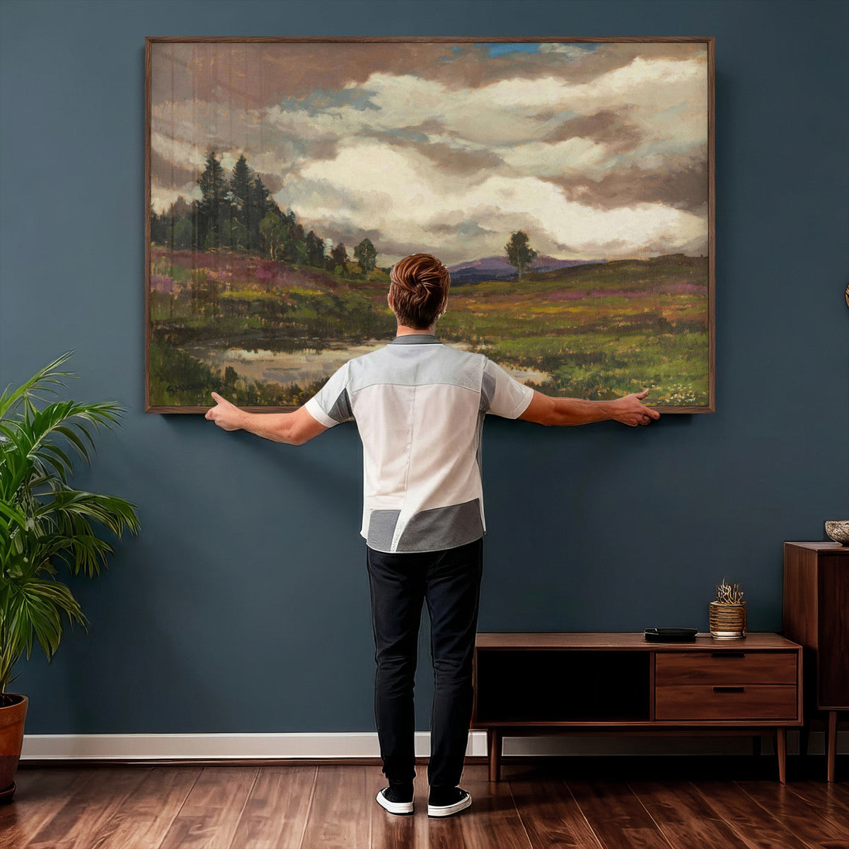 Gustav Macoun Heathland Canvas Print, Czech Landscape Oil