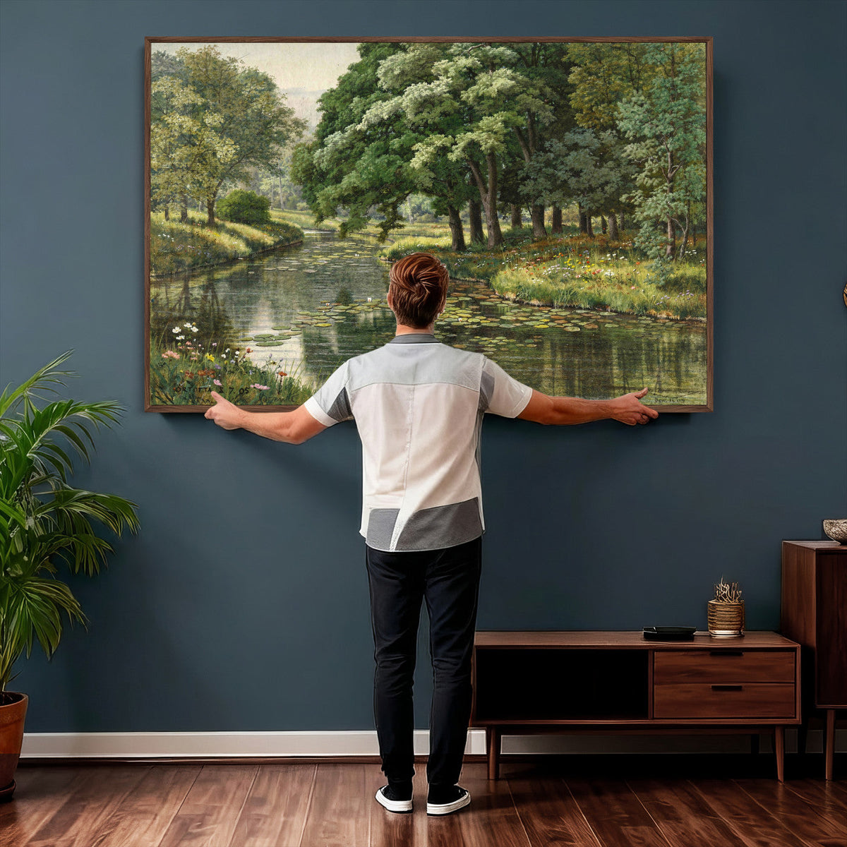Forest Stream Canvas Wall Art, Peder Monsted A Forest Stream