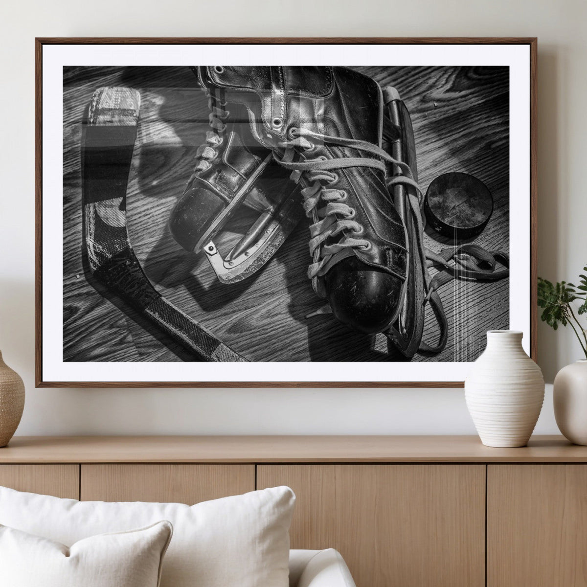 Old Pair of Mens Skates Wall Art Canvas, Men Skates Wall Art