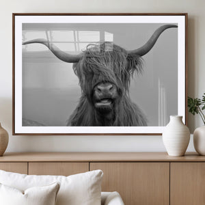 Texas Cow Wall Art Canvas, Texas Longhorn Cattle Canvas