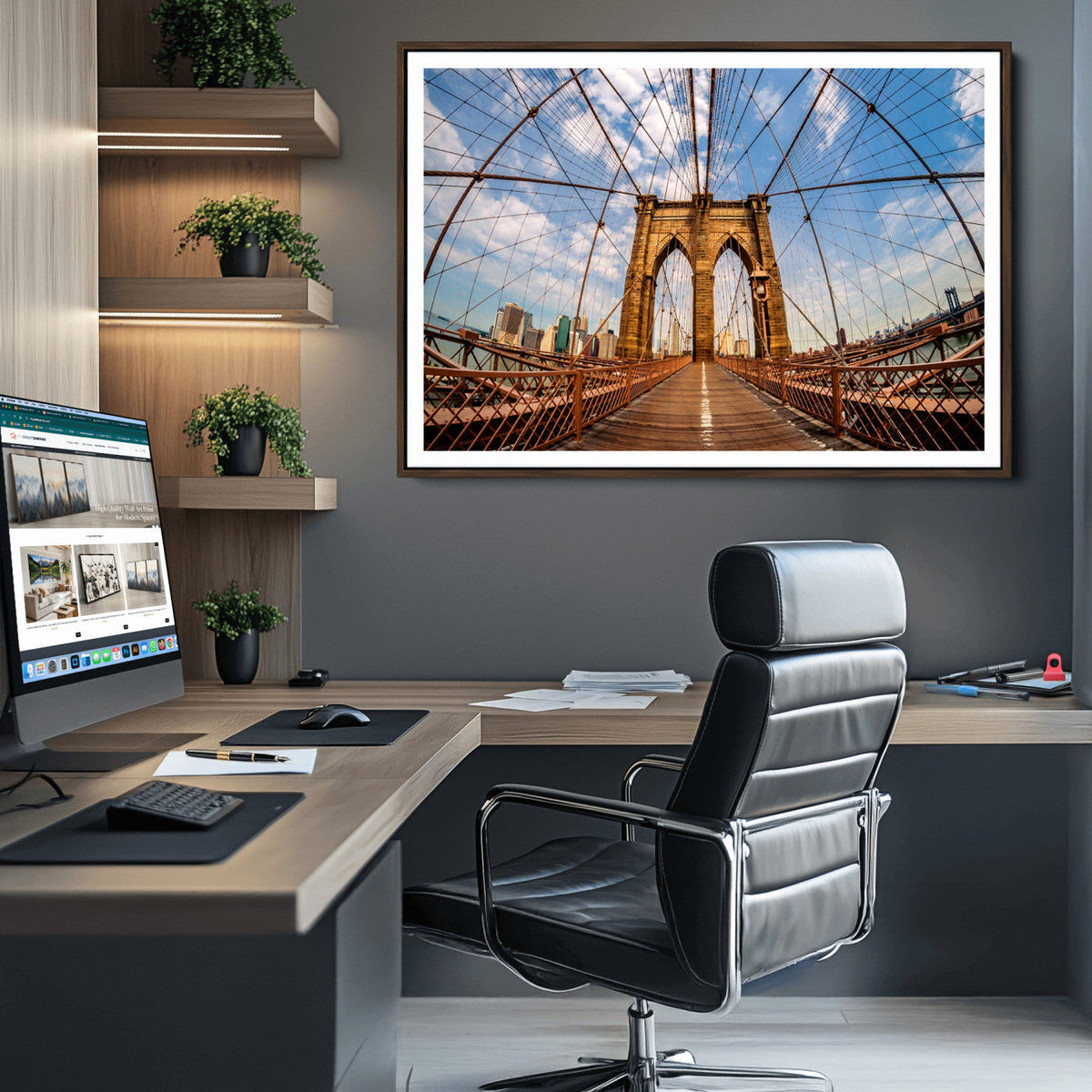 Brooklyn Bridge Manhattan Wall Art Canvas Print