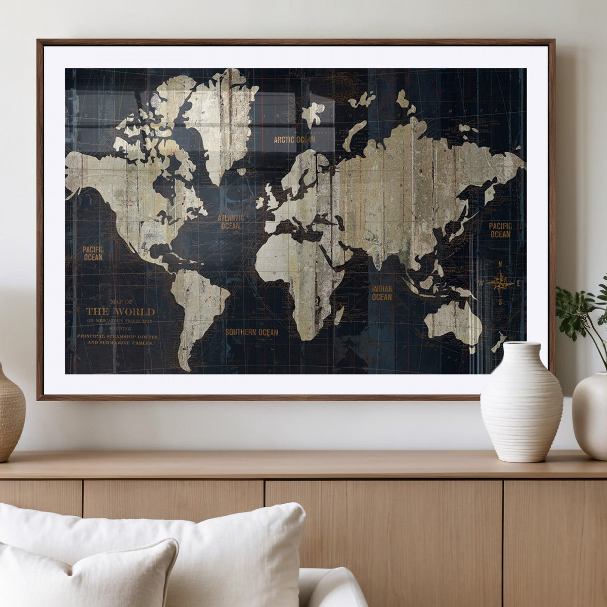 World Map Canvas Print – Detailed Map of the World Wall Art