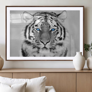 Black and White Tiger Wall Art Animal Canvas Print