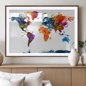 World Map Canvas Print – Detailed Map of the World Wall Art