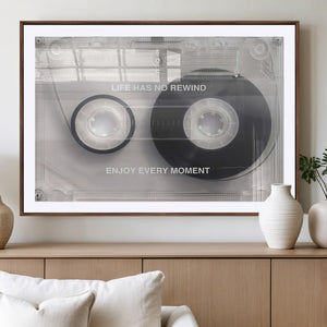 Vintage Cassette Tape Canvas Wall Art - Inspirational 'Life