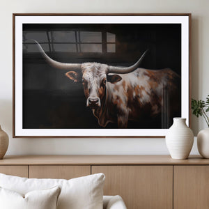 Texas Longhorn Wall Art Canvas Print | Western Ranch Decor |