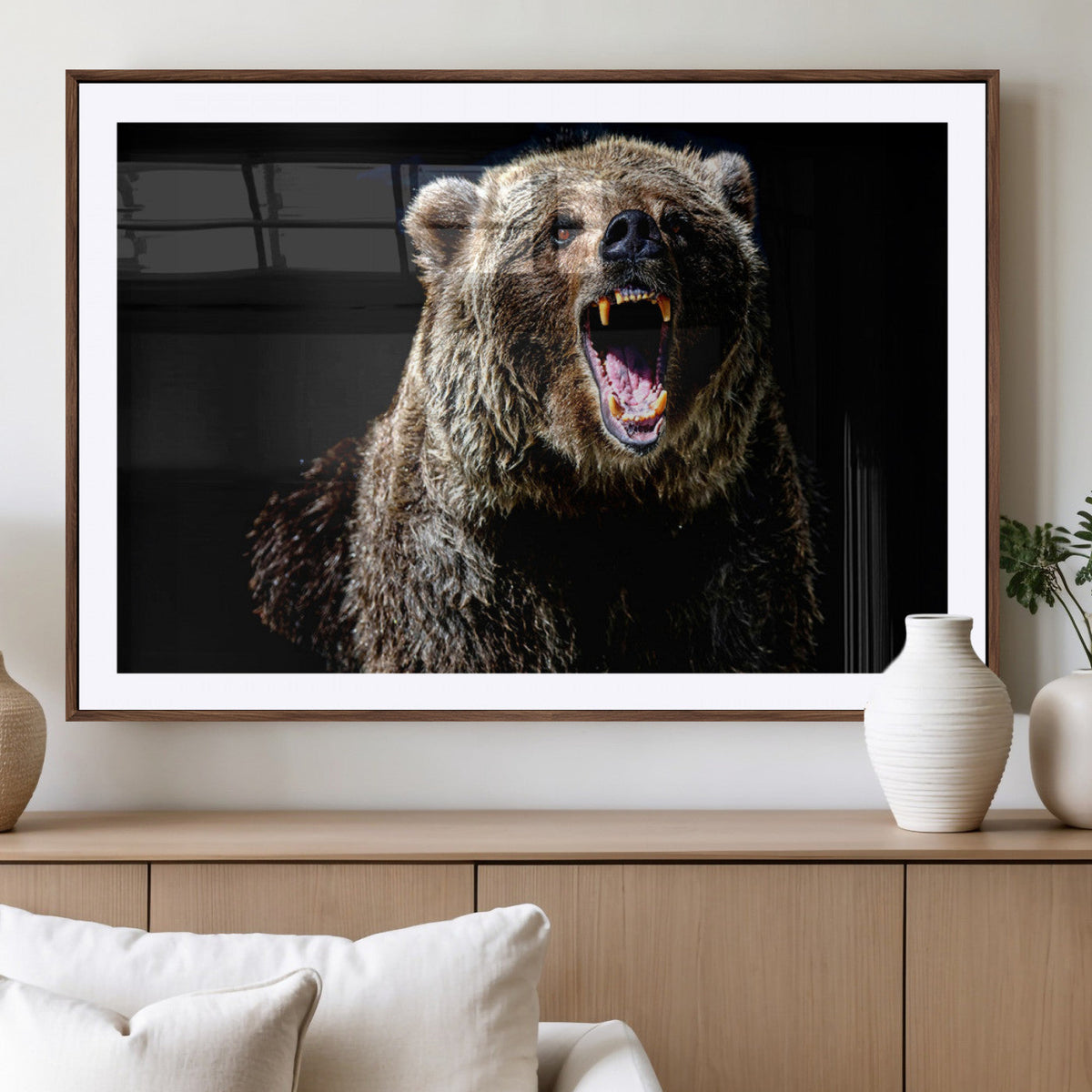 Grizzly Bear Canvas Print | Wildlife Wall Art for Cabin