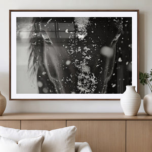 Winter Horse Snow Wall Art Canvas Print