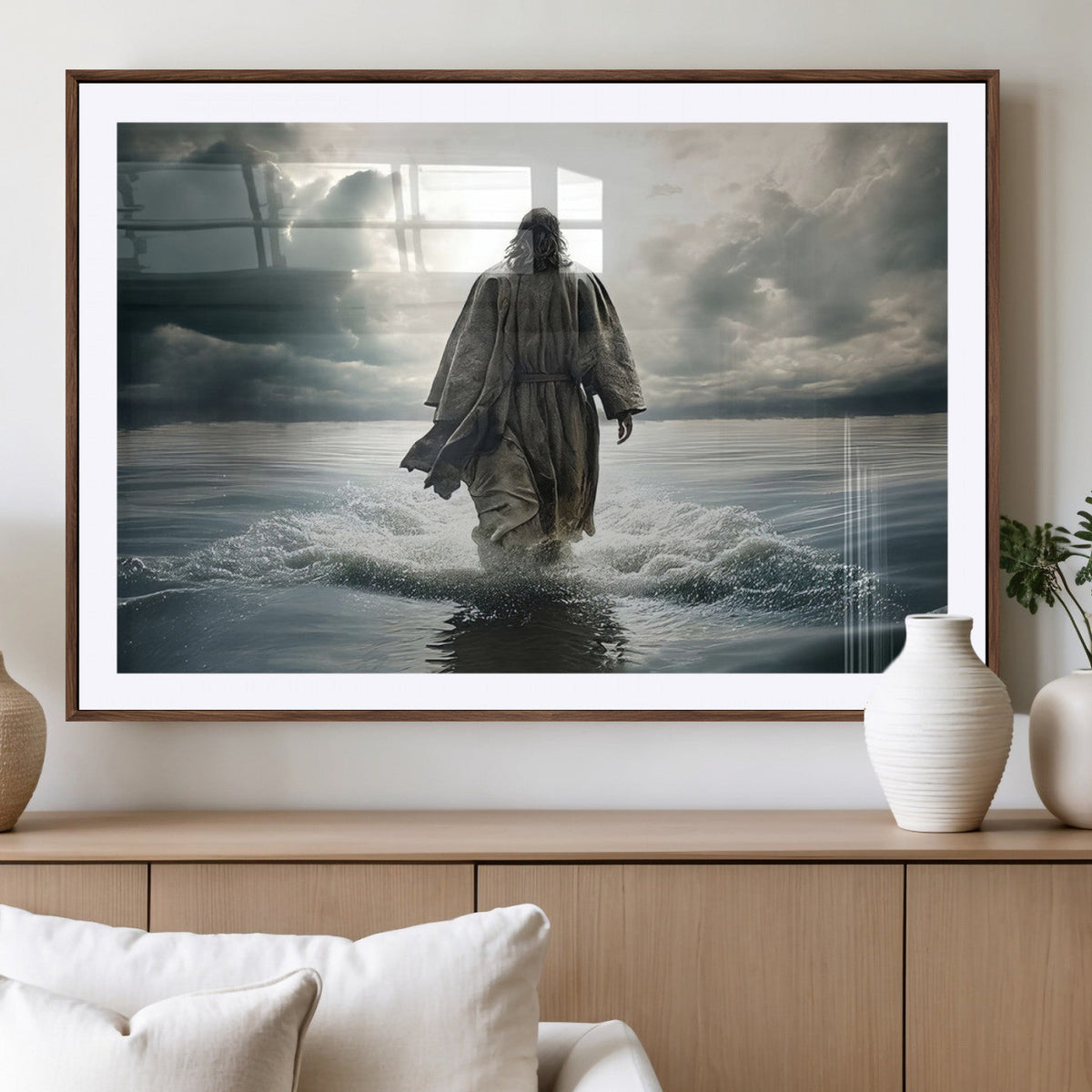 Jesus Walking on Water Wall Art | Canvas Print | Ready to