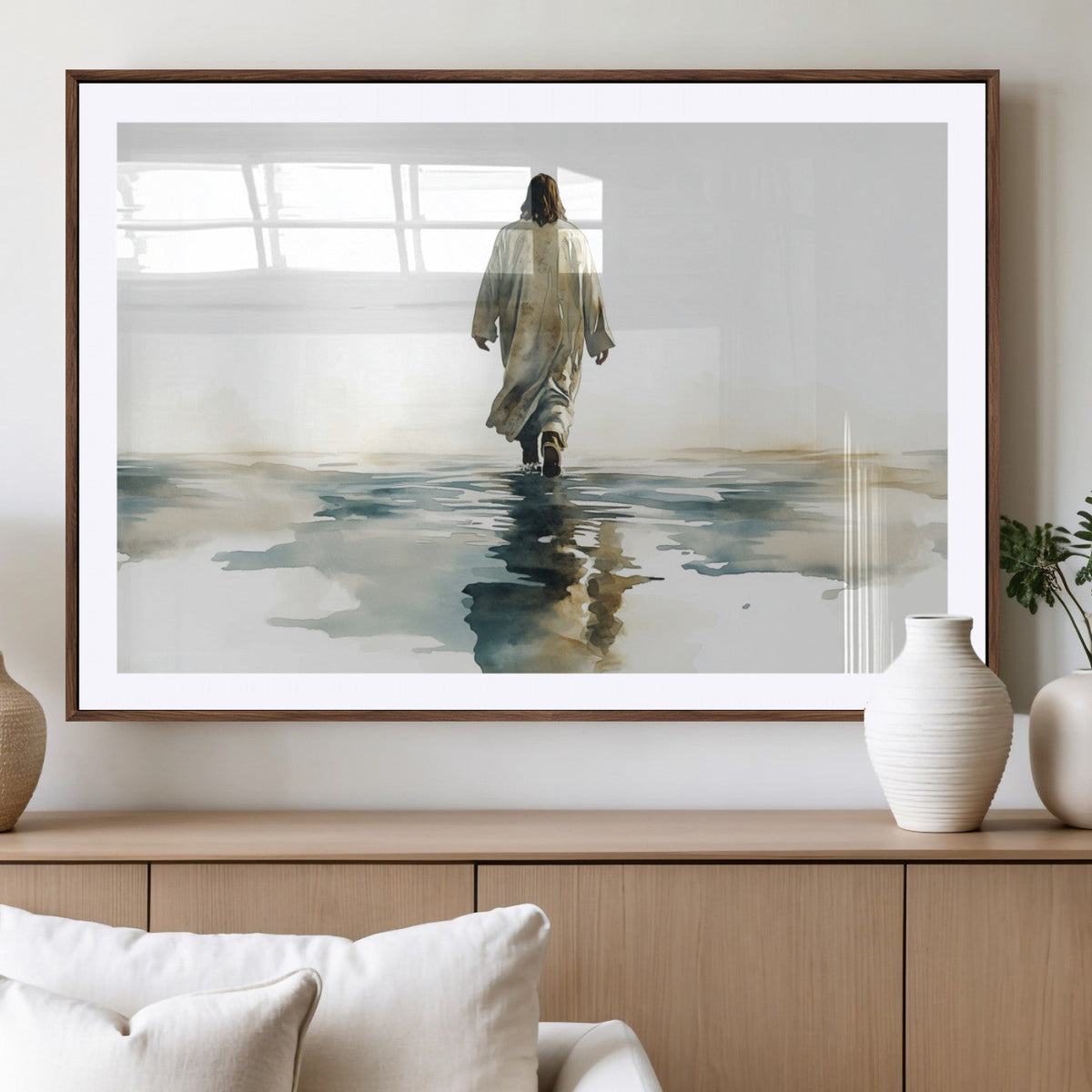 Abstract Jesus Wall Art Canvas Print, Christian Wall Art,