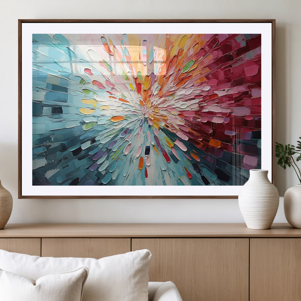 Radiant Bloom Abstract Floral Wall Art Canvas Print -