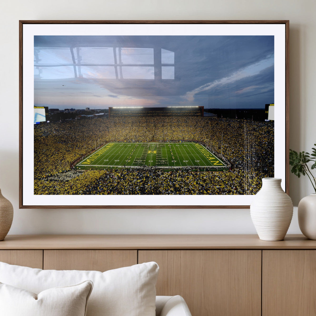 Michigan Stadium Wall Art Canvas Print, Vibrant Game Day