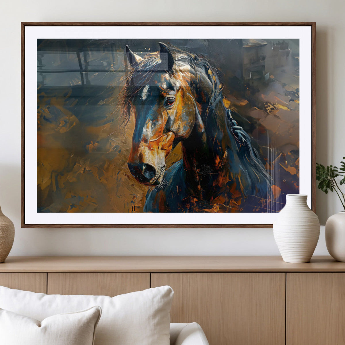Abstract Horse Wall Art Canvas Print | Farmhouse Wall Decor