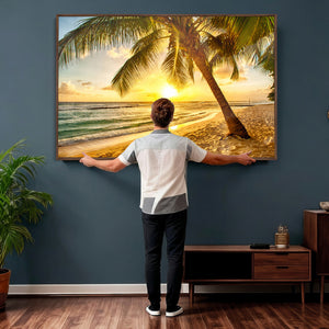 Beach Sunset Canvas Wall Art Print - Tropical Beach Canvas