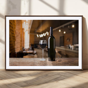 Wine and Bottle Wall Art Canvas Print