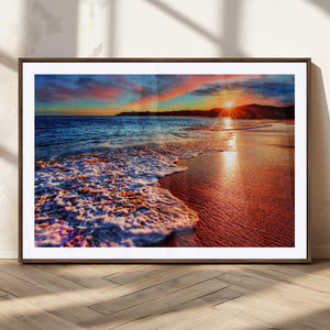Colorful Coastal Sunset on the Beach Canvas Print, Ocean